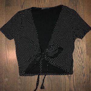 BRANDY MELVILLE Polka Dot Wrap Top!